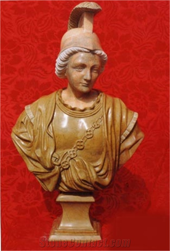 Brown female marble statue,head statue