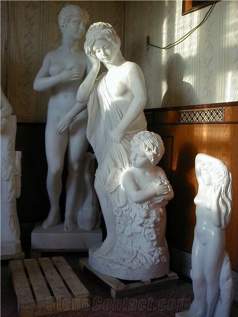 Carving Figure Sculpture,Woman and Children Stone Statue