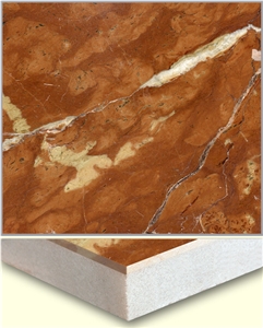 Cheap Rosa Tea Marble Laminated with Marble Tile