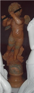 Children Angel Statue, Western Sculpture, Yellow Marble Sculptures