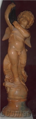 Children Angel Statue, Western Sculpture,Yellow Marble Sculptures