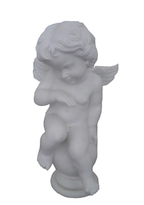 Children Angel Stone Sculpture & Statue, Western Sculpture, White Marble Sculpture