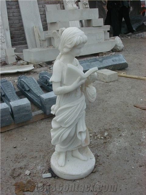 children girls sculpture,stone figure statue,white marble sculpture