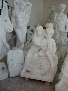Children Statue, Western Sculpture, White Marble Sculpture