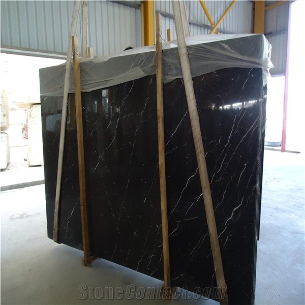 China Black Marquina Marble Slab