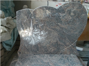 China Juparana Granite Headstone, Granite Tombstobe, Granite Monument