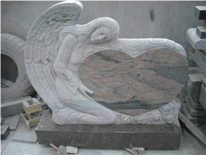 China Multicolor Red Angel Headstone, Red Tombstone and Monument