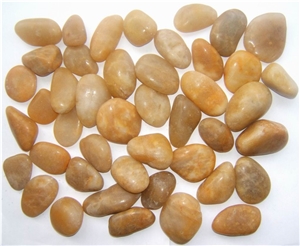 China Natural Yellow Pebbles, Grade a Quality River Stone