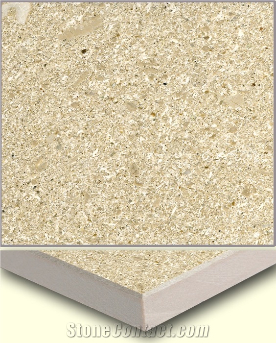 China Rhine Beige Marble Composite Tile Supplier