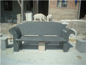 Chinese Best Quality G654 Granite Garden Stone Bench, G654 Dark Grey Granite Bench
