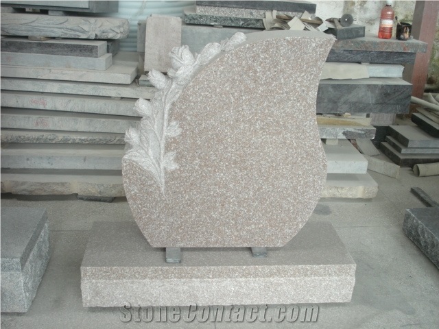 Chinese Granite G664 Headstone, Rose Carving Tombstone and Monument
