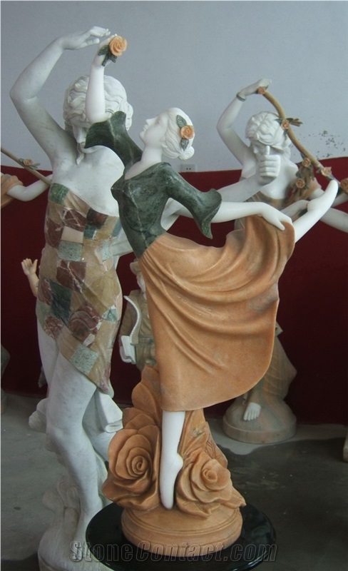 Dancing Woman Sculpture,Stone Carving,Handcrafts Figure Sculpture,