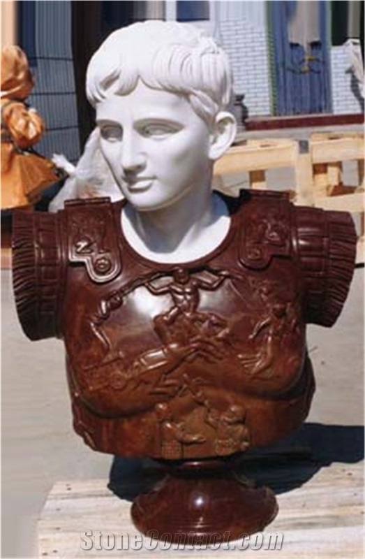 dark brown marble statue,male head statue
