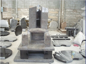 English-Style Aurora Granite Tombstone,Double Monument, Polished and Carving Design Headstone and Gravestone
