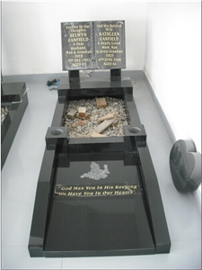 English-Style Shanxi Black Granite Tombstone, Monument, Polished and Carving Book Headstone&Gravestone