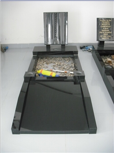 English-Style Shanxi Black Granite Tombstone, Monument, Polished and Carving Book