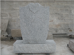 G603 Chinese granite tombstone, carving heart headstone,uprighe monument,