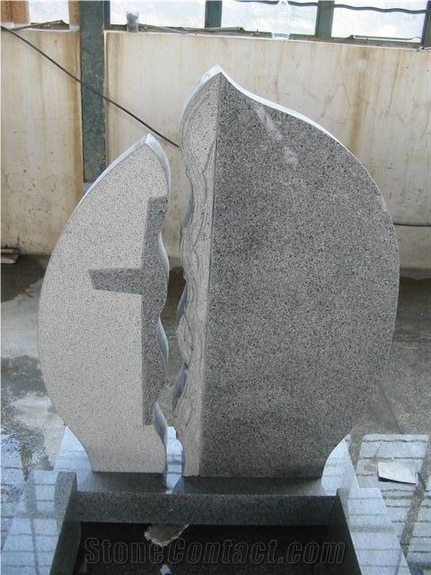 G633 Granite Headstone, Grey Tombstone, Grey Granite Monument
