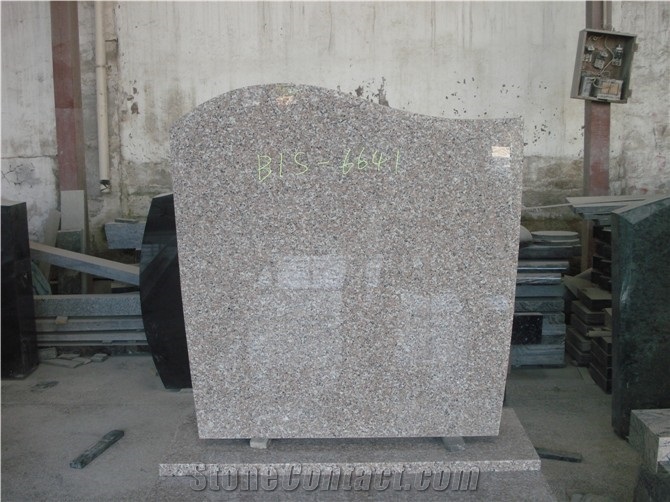 G664 Pink Granite Headstone from China Factory, China Tombstone and Monument