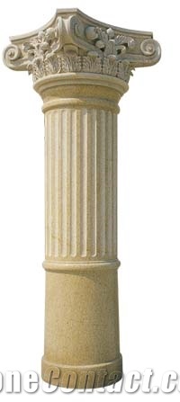 G682 Yellow Granite Column & Pillars,Hand-Craved Ionic Columns