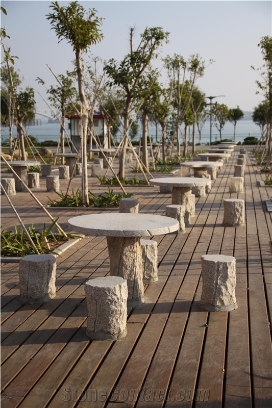 Garden Stone Tables and Benches Modern Style, G682 Yellow Granite Benches