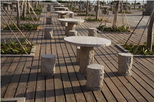 Garden Stone Tables and Benches Modern Style, G682 Yellow Granite Benches