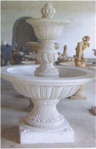 Garden Water Fountain,Stone Water Fountain, Marble Water Fountain, Sculptured Fountain, Hunan White Marble Sculptured Fountains