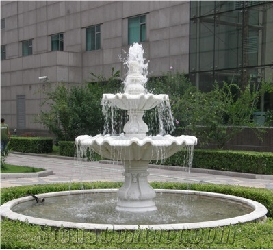 Garden Water Fountain,Stone Water Fountain, Marble Water Fountain, Sculptured Fountain, Hunan White Marble Sculptured Fountains