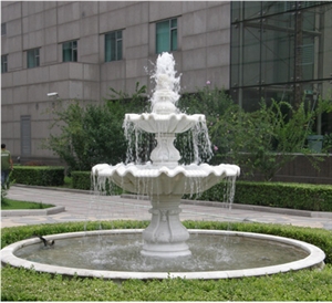 Garden Water Fountain,Stone Water Fountain, Marble Water Fountain, Sculptured Fountain, Hunan White Marble Sculptured Fountains
