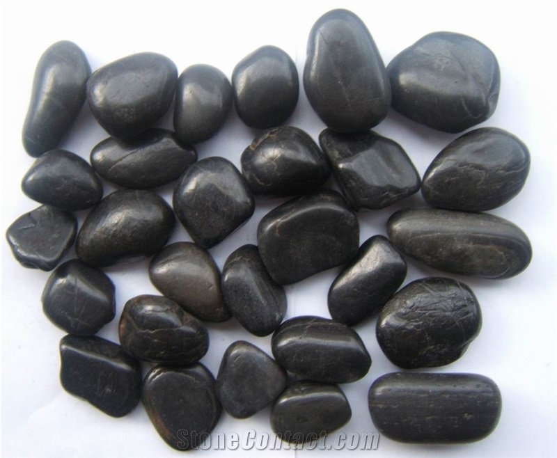 Grade a Quality Black Pebbles on Sales, Good Quality Black River Stone
