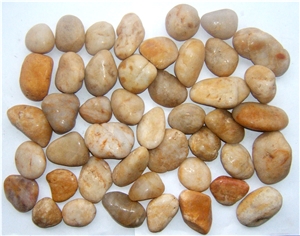 Grade B Quality Yellow Pebbles, Yellow River Stone