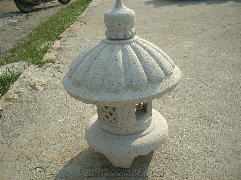 Granite Chinese Stone Lantern, Carving Stone Laterns, G682 Yellow Granite Lanterns