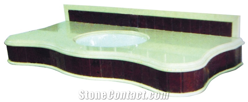 Green Artificial Quartz Stone Vanitytop