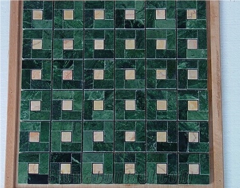 green marble mosaic,brick mosaic,polished mosaic,wall mosaic,floor mosaic