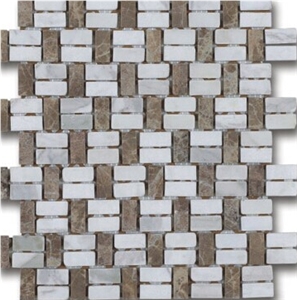 Grey and White square Mosaic,wall mosaic,brick polished mosaic, mosaic pattern