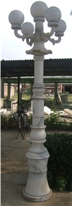 Guangxi Marble Lamp Pole White Granite Columns