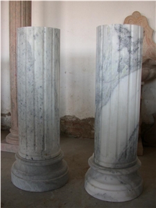 Guangxi White Marble Column,Round Column