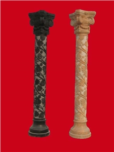 Hand-Carved Column Base,Black Column, Column Black Marble Columns