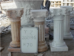Hand-Carved Column,White Marble Column,, & Beige White Marble Columns