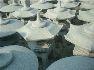 Hand Carved Decoraitve Garden Stone Lantern, G603 Grey Granite Lanterns