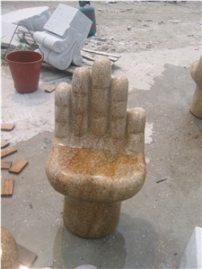 Hand Shape G682 Granite Chair, G682 Yellow Granite Chairs