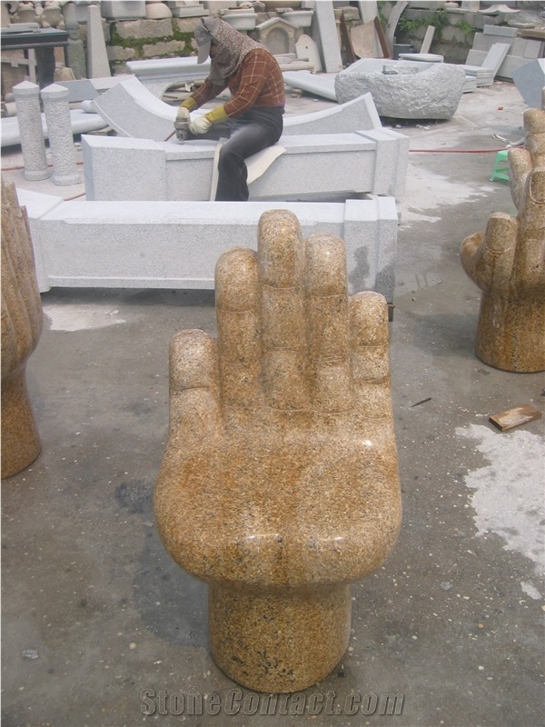 Hand Shape G682 Granite Chair, G682 Yellow Granite Chairs