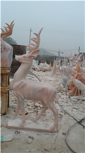 Handcarved Sculpture,Natural Stone Carving,Deer Sculpture & Statue
