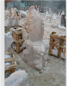 Handcarved Sculpture,Natural Stone Carving,Fish Sculpture & Statue