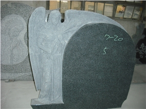 High Skill G654 Headstone with Angel Engraving, G654 Dark Grey Granite Monument & Tombstone