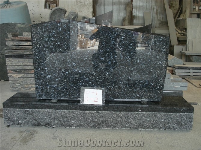Hot Sell Blue Pearl Granite Monument, Gravestone, Tombstone