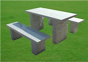 Hot Selling G654 Granite Table and Bench, G654 Dark Grey Granite Tables