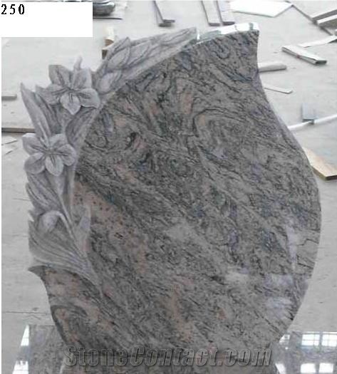 Hot Selling Natural Brown Granite Headstone, China Granite Tombstone