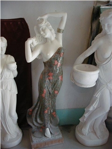 Human Stone Carving, Western Lady Statue