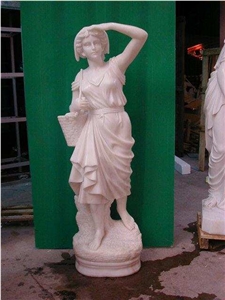 Human Stone Carving, Western Lady Statue,White Marble Sculpture